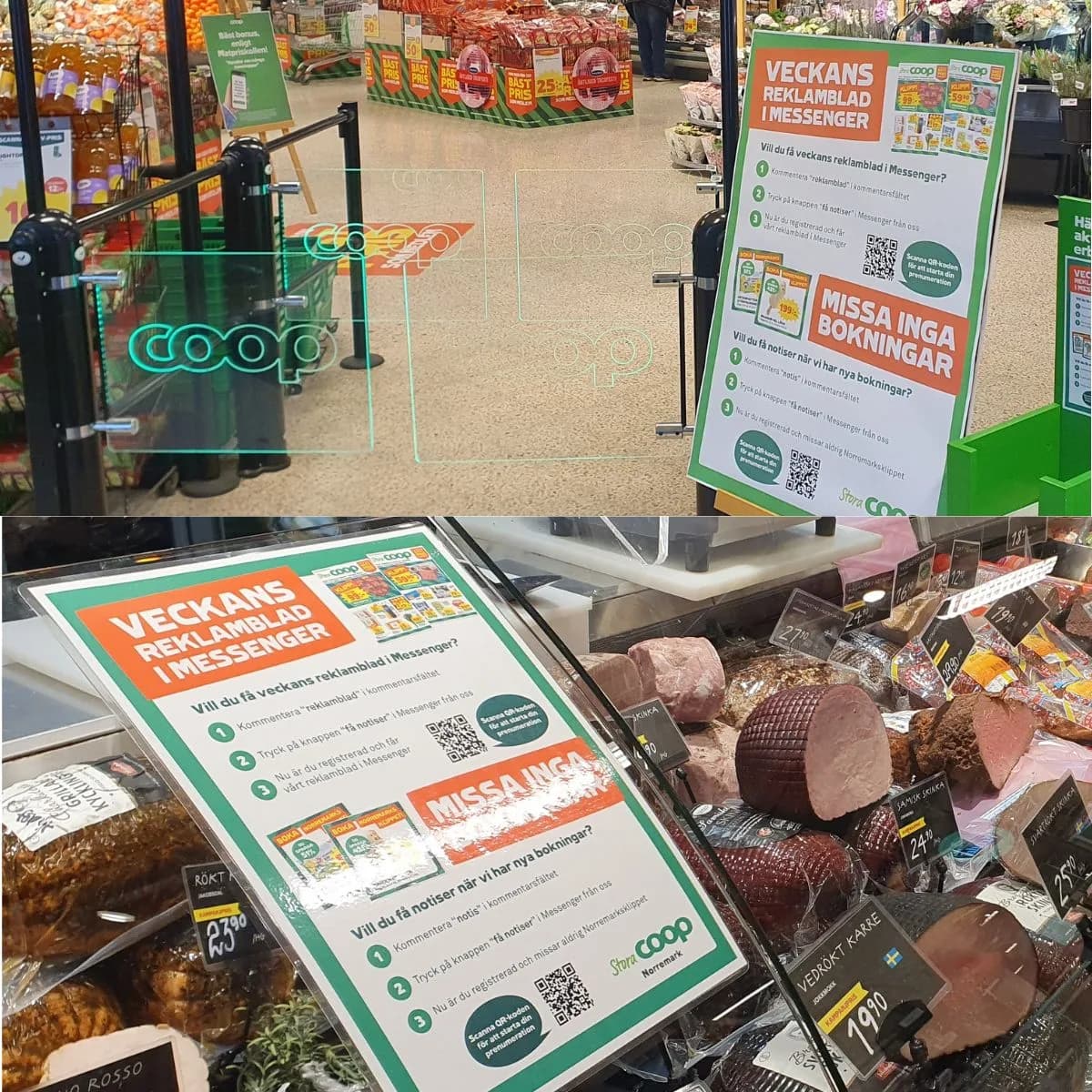 Coop butik QR-kod display