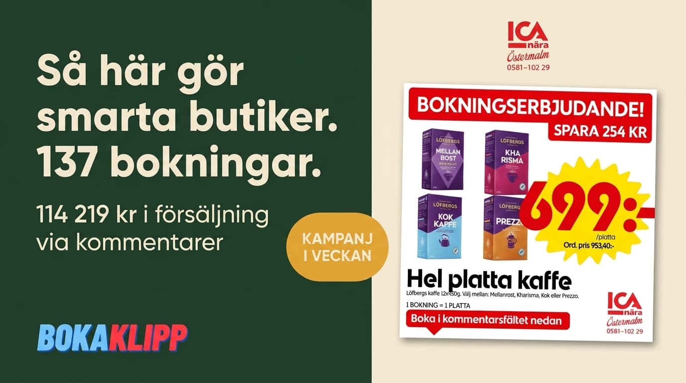 ICA Nära Östermalms Lindesberg Bygger Gemenskap och Säljer Kaffe för 114 219 kr med Bokaklipp